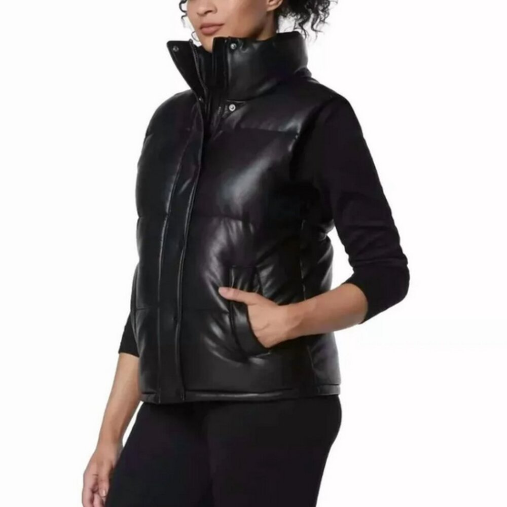 Andrew Marc Black Puffer Vest Size L NWT